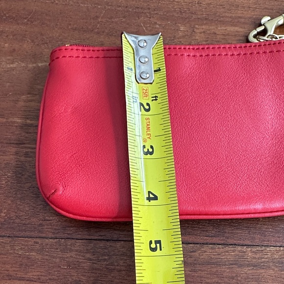 Coach Vibrant Red Leather Wristlet - Picture 4 of 4